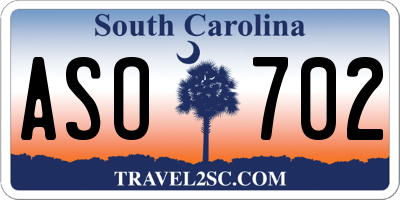 SC license plate ASO702