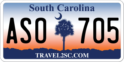 SC license plate ASO705