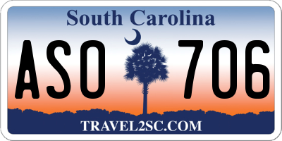 SC license plate ASO706