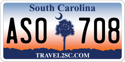 SC license plate ASO708
