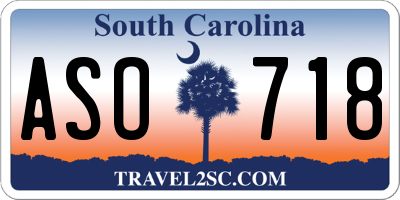 SC license plate ASO718