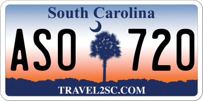 SC license plate ASO720
