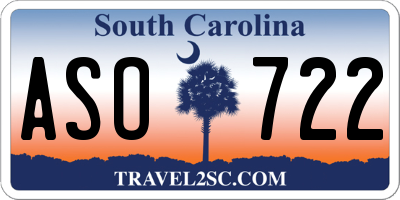 SC license plate ASO722