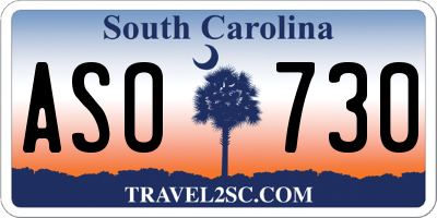 SC license plate ASO730