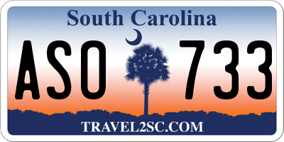 SC license plate ASO733