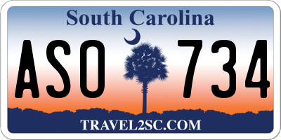 SC license plate ASO734