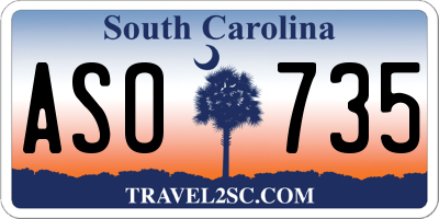 SC license plate ASO735
