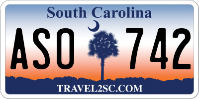 SC license plate ASO742