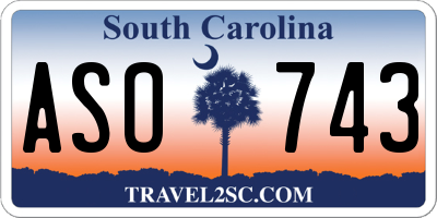SC license plate ASO743