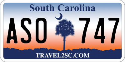 SC license plate ASO747