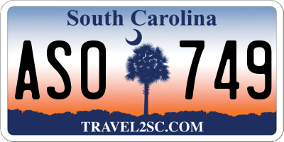 SC license plate ASO749