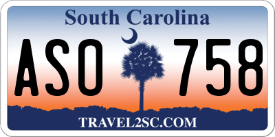 SC license plate ASO758