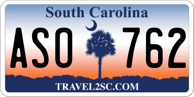 SC license plate ASO762