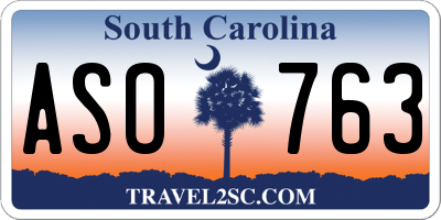 SC license plate ASO763