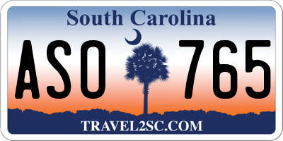 SC license plate ASO765