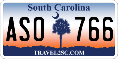 SC license plate ASO766