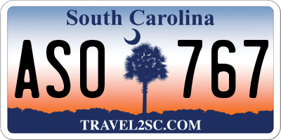 SC license plate ASO767