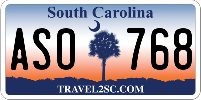 SC license plate ASO768