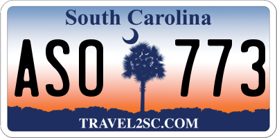 SC license plate ASO773