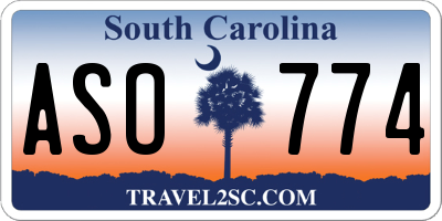 SC license plate ASO774