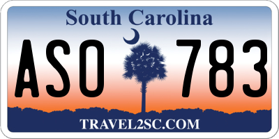 SC license plate ASO783