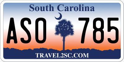 SC license plate ASO785