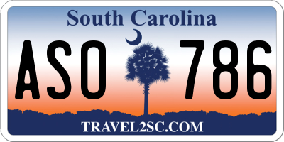 SC license plate ASO786