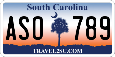 SC license plate ASO789