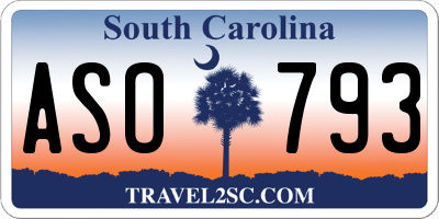 SC license plate ASO793