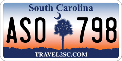 SC license plate ASO798
