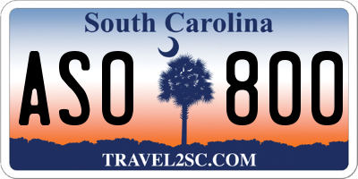 SC license plate ASO800