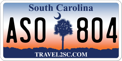 SC license plate ASO804