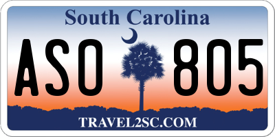 SC license plate ASO805