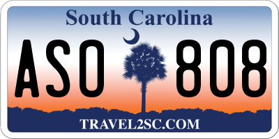 SC license plate ASO808