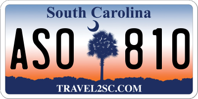 SC license plate ASO810