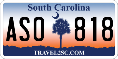 SC license plate ASO818