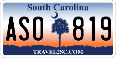SC license plate ASO819