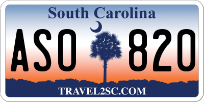 SC license plate ASO820
