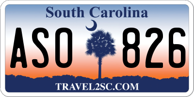 SC license plate ASO826
