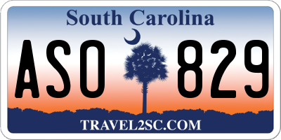 SC license plate ASO829