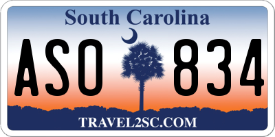SC license plate ASO834