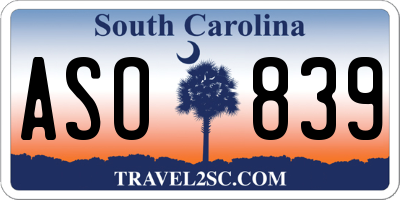 SC license plate ASO839