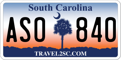SC license plate ASO840