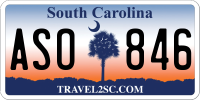 SC license plate ASO846