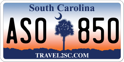 SC license plate ASO850