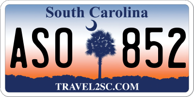 SC license plate ASO852