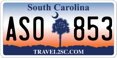 SC license plate ASO853