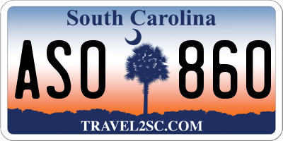 SC license plate ASO860