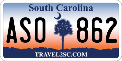 SC license plate ASO862