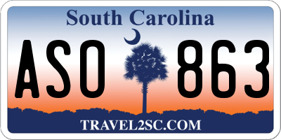 SC license plate ASO863